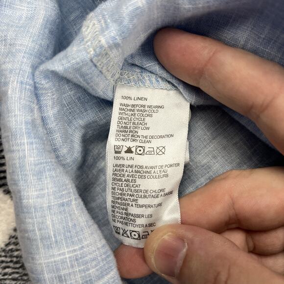 Tommy Bahama Shirt Mens 2XLT Blue 100% Linen Casual Beach Relax Resort Preppy - Picture 7 of 15